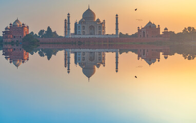 Taj Mahal mausoleum in Agra.