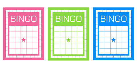 Clean and minimalistic bingo card set without numbers. Blank gambling tickets for lotto and keno illustrations. Vector sheets for casino games, entertainment content and printable betting materials.