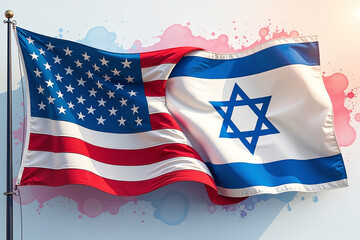 USA and Israel Flags Together