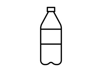 Icono negro de botella de agua en fondo blanco