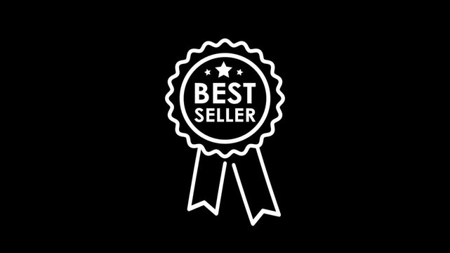 badge icon award best seller checklist animated icon badge number 1 best seller star looping croma 4k