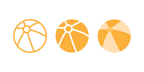Inflatable beach ball, three variations.