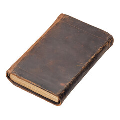 Isolated Vintage Leather Bound Book on Transparent Background