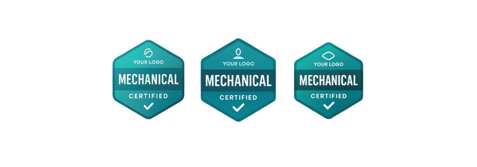 Obraz premium Mechanical Certification Badge Template – Professional Editable Design for Logos