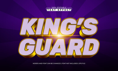 king's guard editable text effect with a knight and sword text style