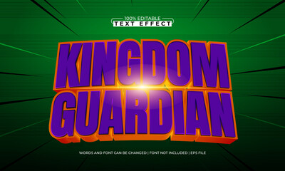 kingdom guardian editable text effect with a knight and sword text style