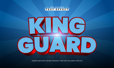 king guard editable text effect with a knight and sword text style