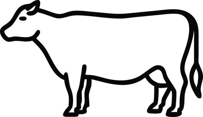 Simple line art cow silhouette standing