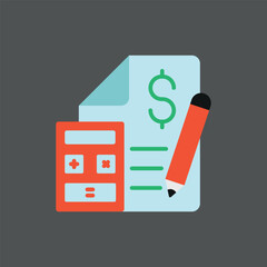 Planner in rich colors with shaded pages builds a clear and stylish money planner icon.