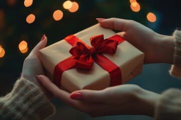 Valentine day concept. Couple show love moment  flower and chocolate.