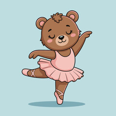Obraz premium Cute teddy bear holding a heart in a sweet cartoon illustration