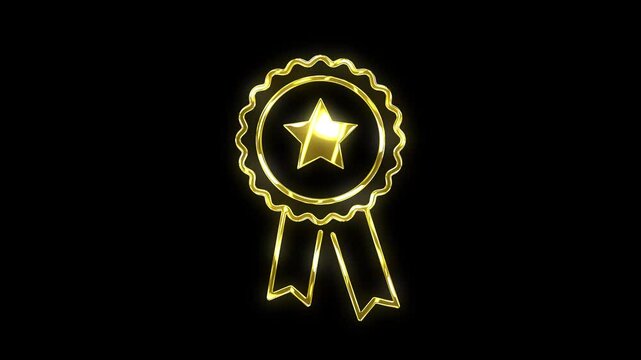 gold badge award icon best seller checklist animated icon gold badge number 1 best seller star looping croma 4k