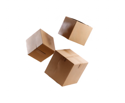 Boxes Falling in Air