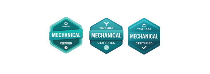 Custom Mechanical Certified Badge Template – Editable Professional Design for Technicians