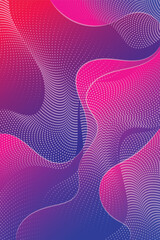 Vibrant Pink Blue Dotted Fluid Waves