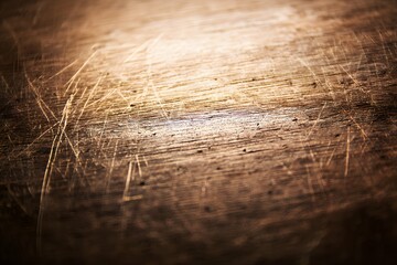 Fototapeta premium Close-up of scratched wood surface showcasing texture for design or wear concepts.