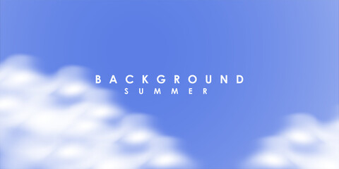 Summer Sky Background with Soft White Clouds and Blue Gradient

