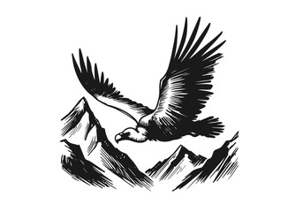 Vulture hand drawn sketch vector illustration