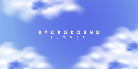 Summer Sky Background with Soft White Clouds and Blue Gradient

