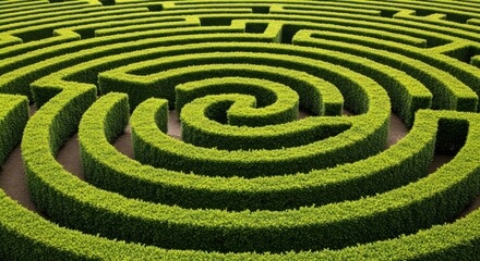 Green Maze Garden A Complex And Winding Path