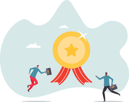 Employee award recognition, success achievement reward or top star performer of the month, best sales champion or certificate .character for design.