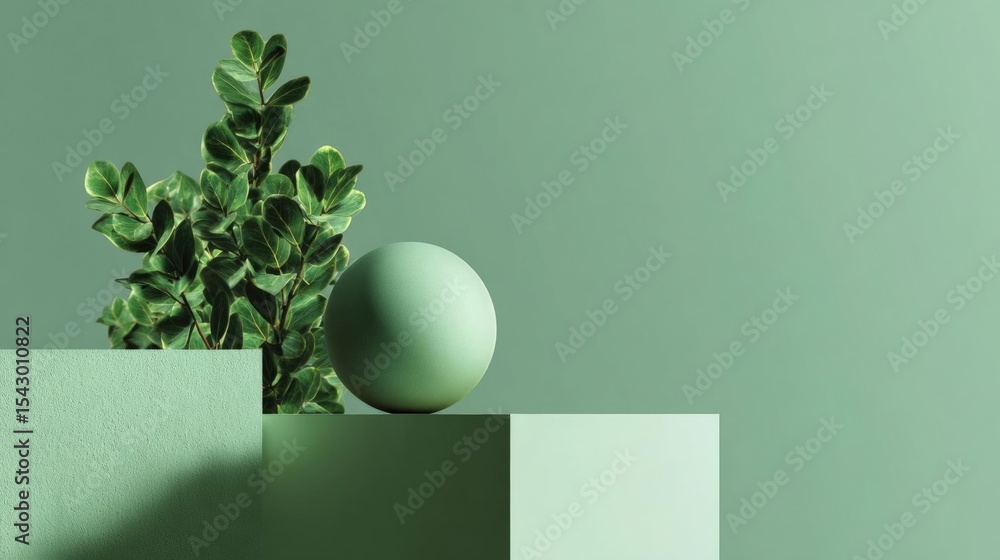 Poster minimalistic composition with a green background. on the left side of the image, there is a small po