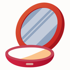 A-Mirror-Compact | Generative AI Vector & Linocut Silhouette Design