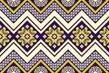 Ethnic Figure aztec embroidery style.Geometric ikat oriental traditional art pattern.Design for ethnic background,wallpaper,fashion,clothing,wrapping,fabric,element,sarong,graphic,vector illustration.