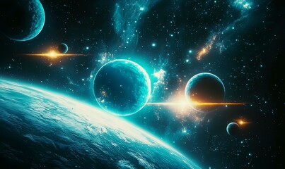 Stunning visualization of distant planets and exoplanets in the cosmos.