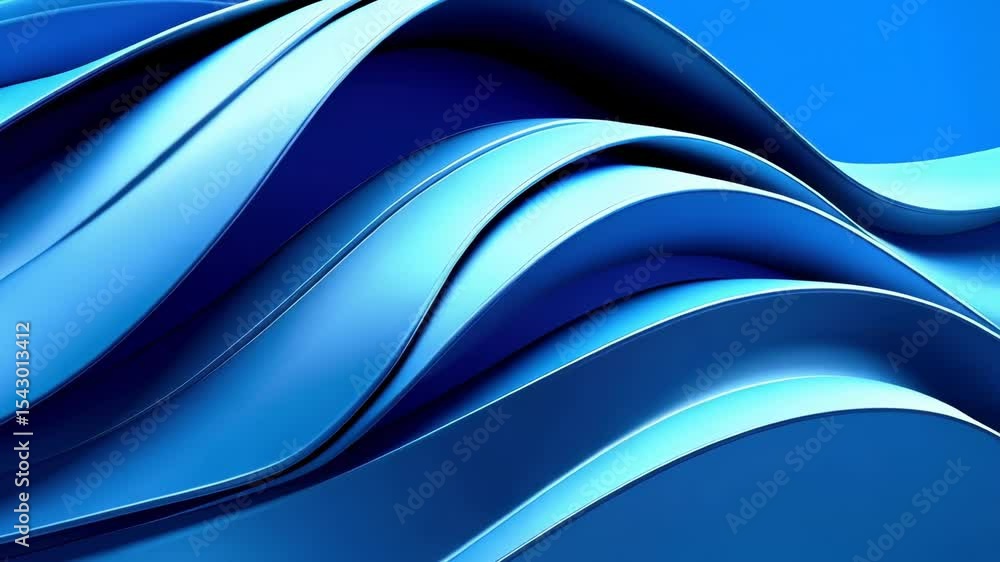 Aufkleber abstract flowing wave pattern in shades of blue creating a sleek and modern 3d rendered background.