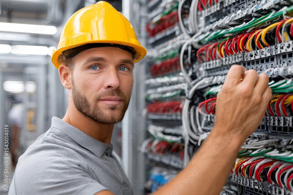 Aufkleber Technician working on server rack in data center