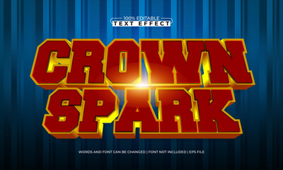 crown spark editable text effect with a knight and sword text style