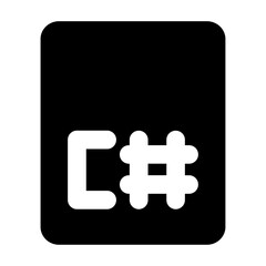 Simple solid vector icon of a c sharp symbol, commonly used in coding, terminal, and developer interfaces. Ideal for apps, websites, dashboards, and coding tools. SVG format, easy to edit and scale.
