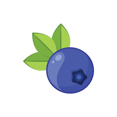 Obraz na płótnie Canvas Blueberry fruit icon in flat style. Bilberry vector illustration on isolated background. Sweet berry sign business concept.