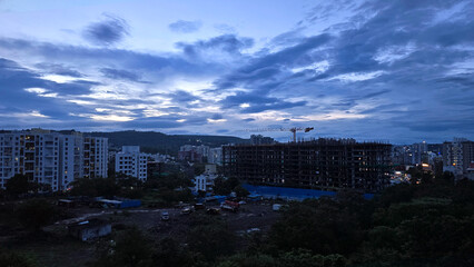 evening clouds above the Indian city Pune