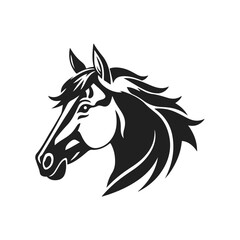 Horse head silhouette, horse head logo, animal emblem, horse symbol, vector illustration	