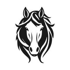 Horse head silhouette, horse head logo, animal emblem, horse symbol, vector illustration	