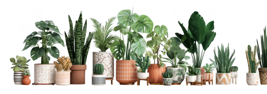 Variety Houseplants Display
