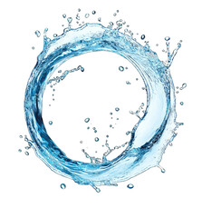 Circular water splash, light blue, detailed