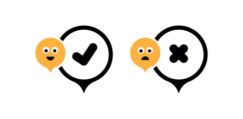 tick and cross icon	