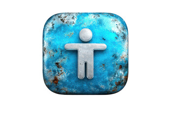 Disabled Person Icon, Digital Graphic, Blue