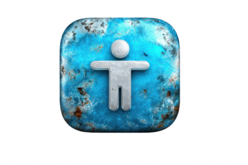 Disabled Person Icon, Digital Graphic, Blue