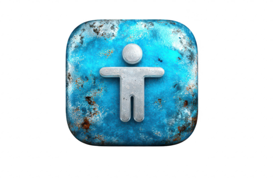 Disabled Person Icon, Digital Graphic, Blue
