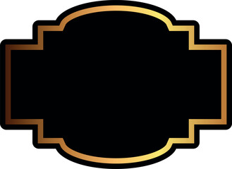 Blank label printed templates design black and gold. Promotional badge. Shopping labels. Brand sticker badge.