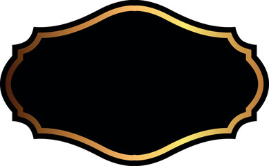 Blank label printed templates design black and gold. Promotional badge. Shopping labels. Brand sticker badge.
