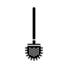 Toilet scrubber icon in flat style