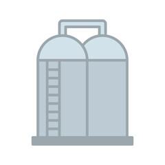Color icon of industrial grain silo storage.