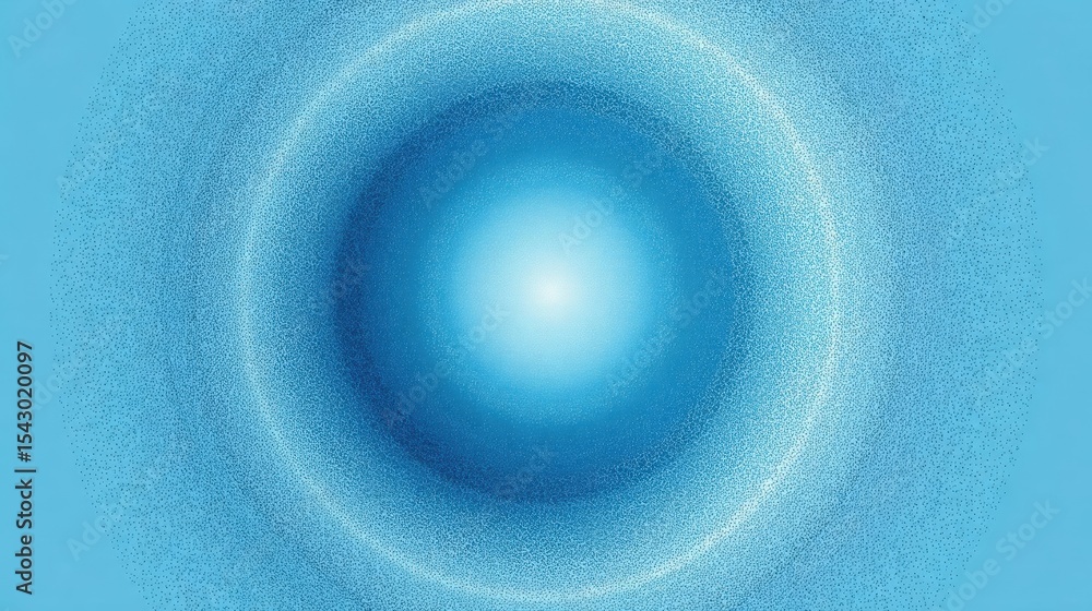 Poster abstract digital art piece with a blue background. in the center of the image, there is a large, cir