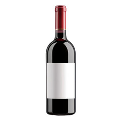 Elegant red wine bottle with blank label perfect for personalizing or gifting, Wine bottle wine bottle isolated blank label red wine alcohol