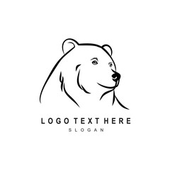 Line Art Bear Head Logo